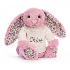 Jellycat Blossom Tulip Bunny with Personalised Cream Jumper Medium | NZIHO7421