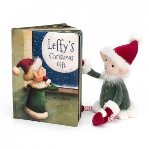 Jellycat Leffy's Christmas Gift Book and Leffy Elf Medium | DAGHX0238