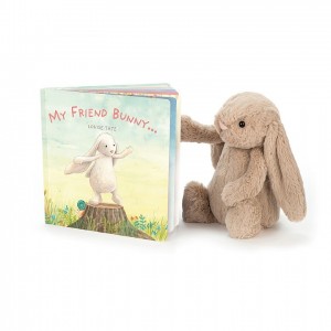 Jellycat My Friend Bunny Book and Bashful Beige Bunny Medium | BELCK5674