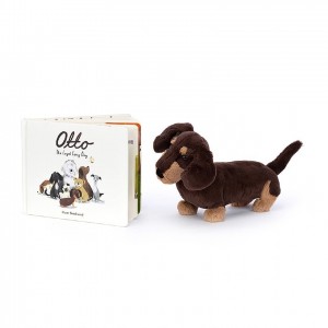 Jellycat Otto the Loyal Long Dog Book and Otto Sausage Dog Large | JYLWE9572