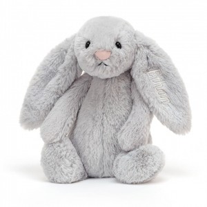 Jellycat Personalised Bashful Silver Bunny Medium | KUGOV5962