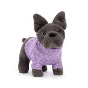 Jellycat Sweater French Bulldog Purple | BODFT4128