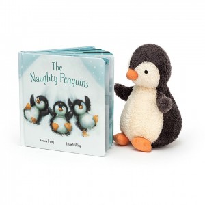 Jellycat The Naughty Penguins Book and Peanut Penguin Medium | FTBUO1942