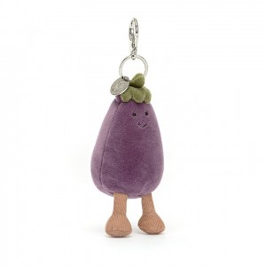 Jellycat Vivacious Aubergine Bag Charm | LJYEW8937