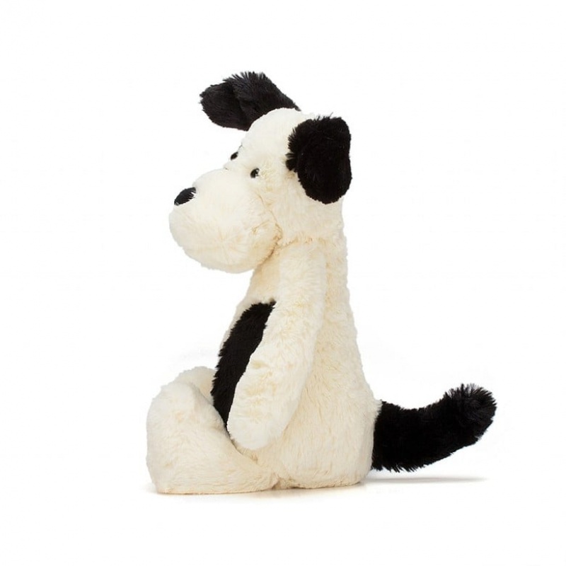 Jellycat Bashful Black & Cream Puppy Medium | ZIFEC1950