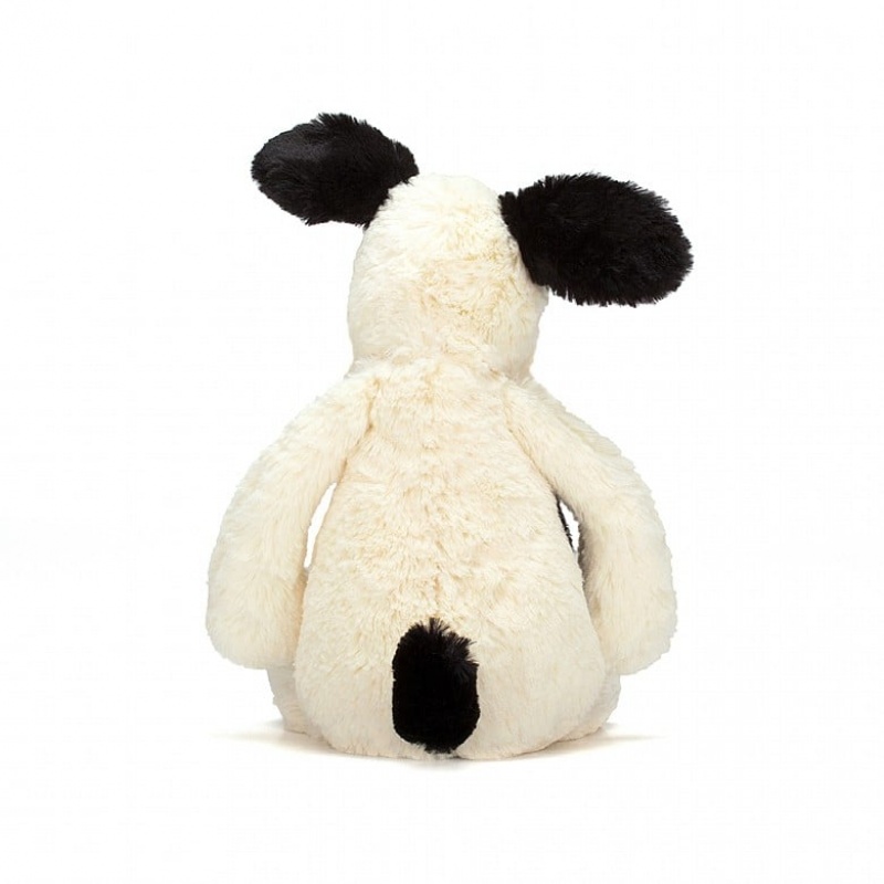 Jellycat Bashful Black & Cream Puppy Medium | ZIFEC1950