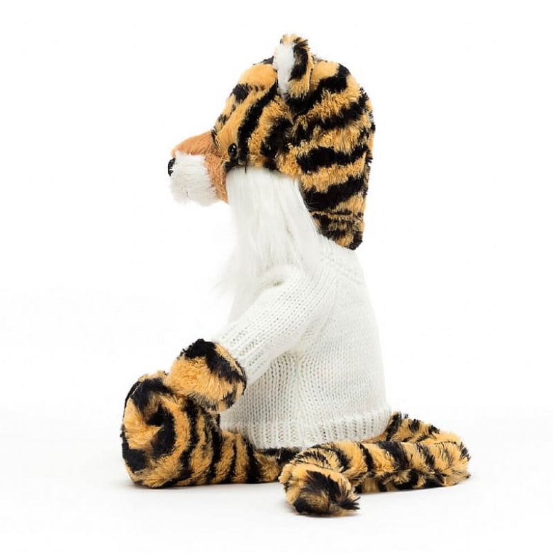 Jellycat Bashful Tiger with Personalised Cream Jumper Medium | HPOYD6920