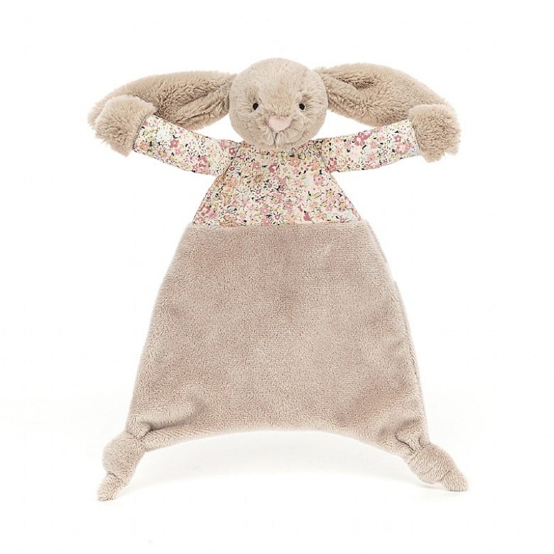 Jellycat Blossom Bea Beige Bunny Comforter | UGNOL3897