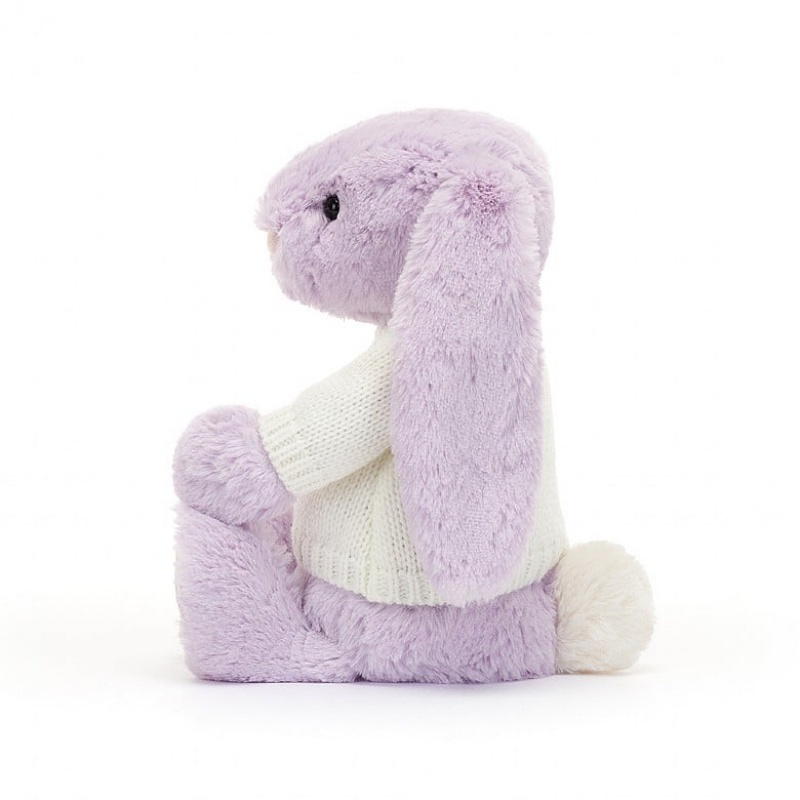 Jellycat Blossom Jasmine Bunny with Personalised Cream Jumper Medium | CLJEF8260