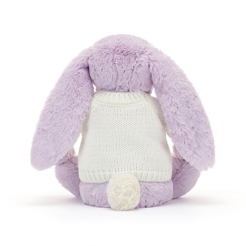 Jellycat Blossom Jasmine Bunny with Personalised Cream Jumper Medium | CLJEF8260