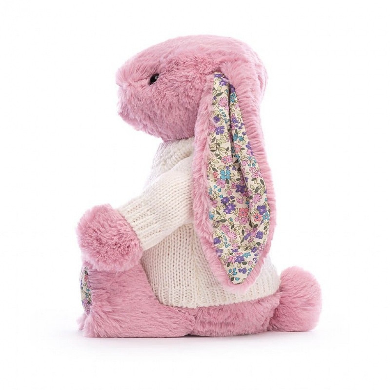 Jellycat Blossom Tulip Bunny with Personalised Cream Jumper Medium | NZIHO7421