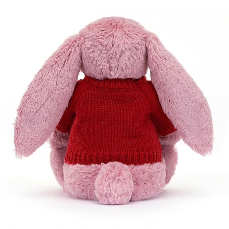 Jellycat Blossom Tulip Bunny with Personalised Red Jumper Medium | IVGTN6942