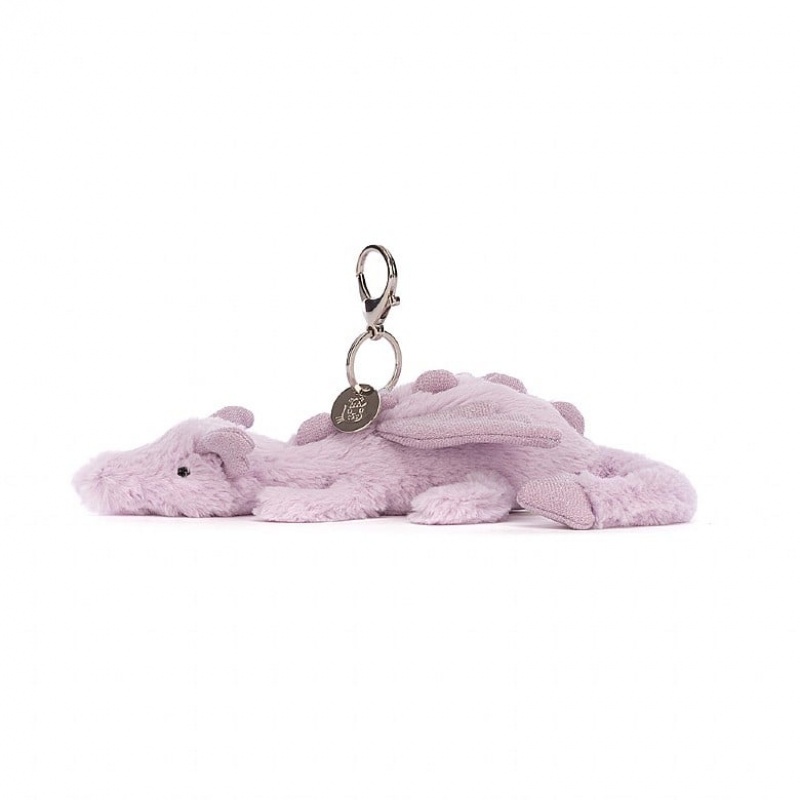 Jellycat Lavender Dragon Bag Charm | AZDSE4732