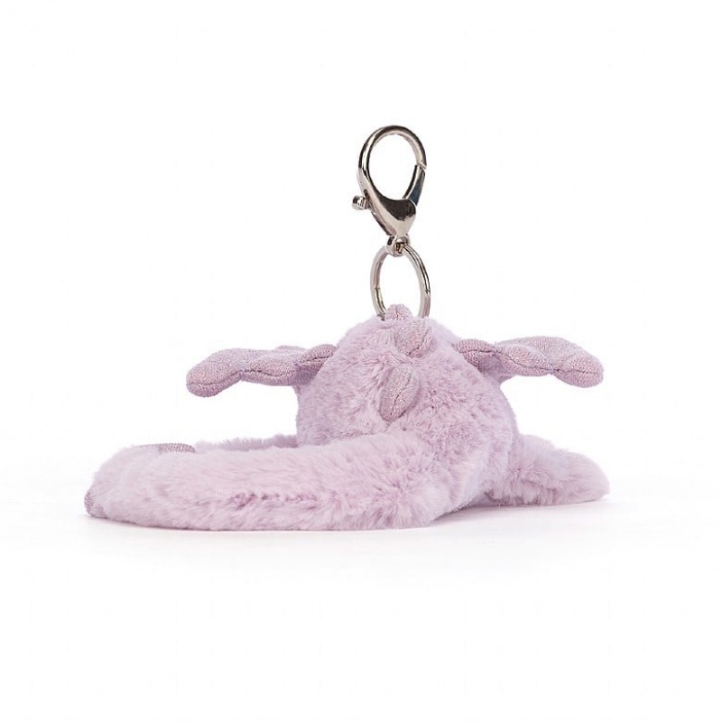 Jellycat Lavender Dragon Bag Charm | AZDSE4732