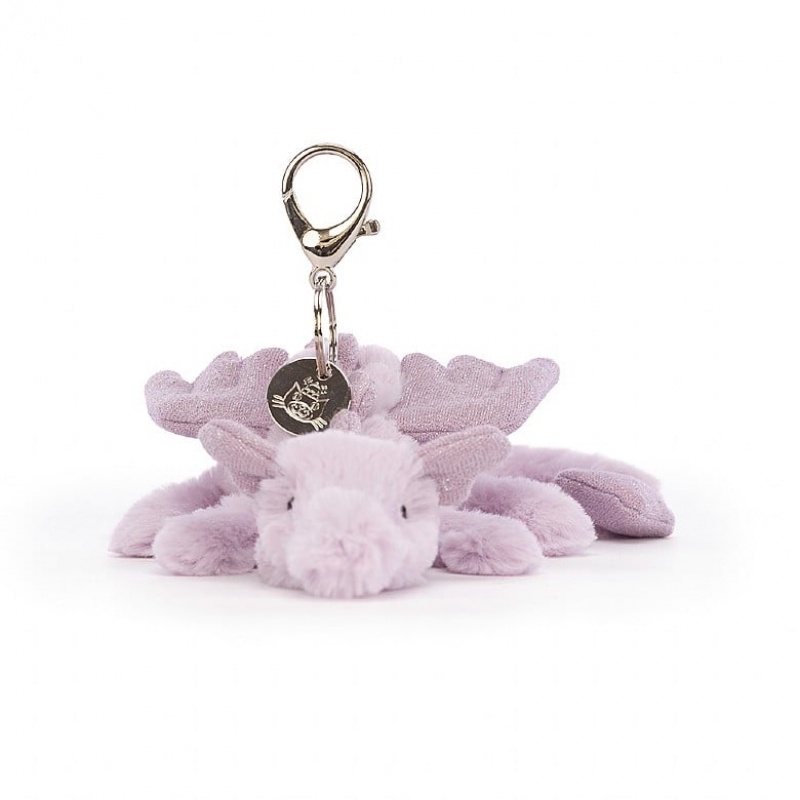 Jellycat Lavender Dragon Bag Charm | AZDSE4732