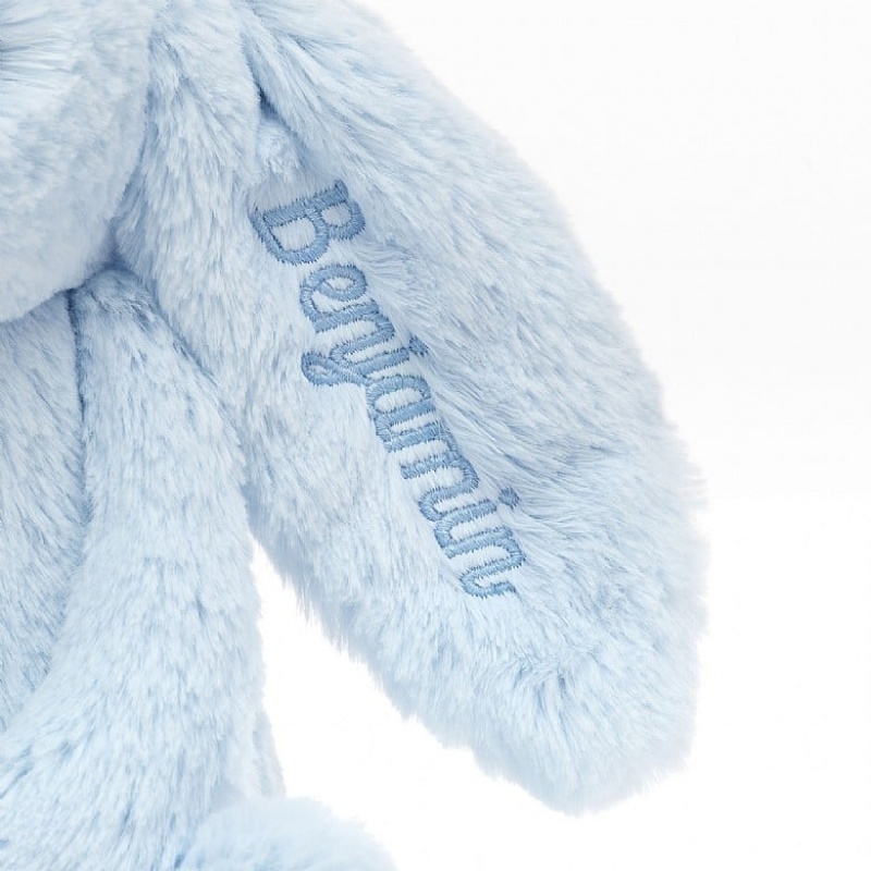 Jellycat Personalised Bashful Blue Bunny Medium | DUQZY9210