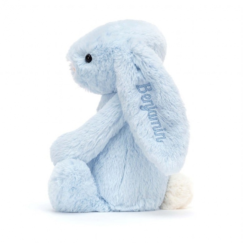 Jellycat Personalised Bashful Blue Bunny Medium | DUQZY9210