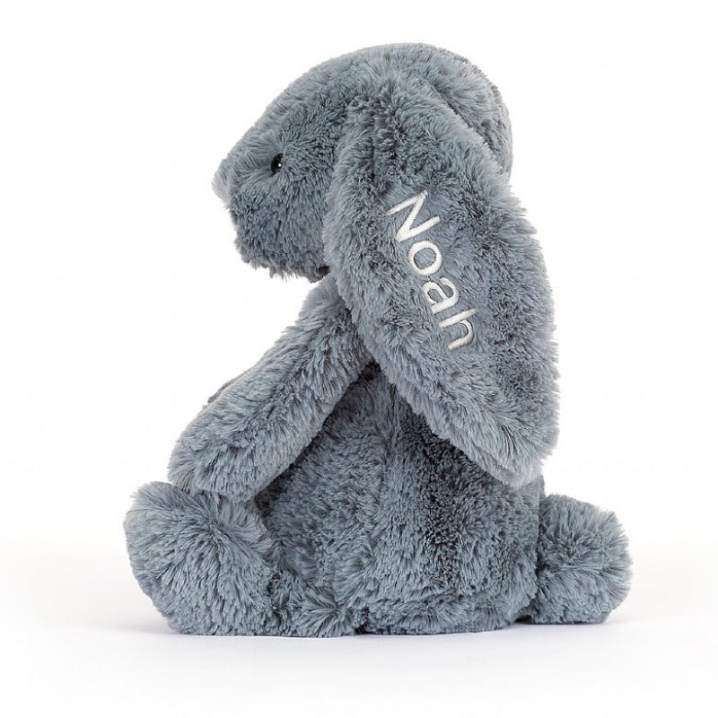 Jellycat Personalised Bashful Dusky Blue Bunny Medium | NTBPI8197