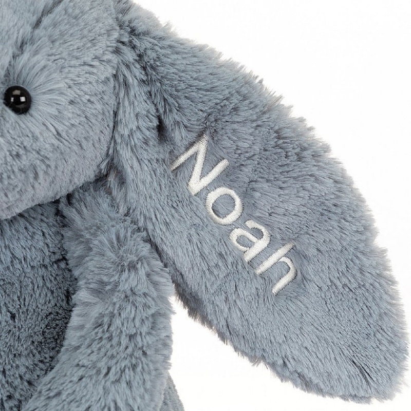 Jellycat Personalised Bashful Dusky Blue Bunny Medium | NTBPI8197