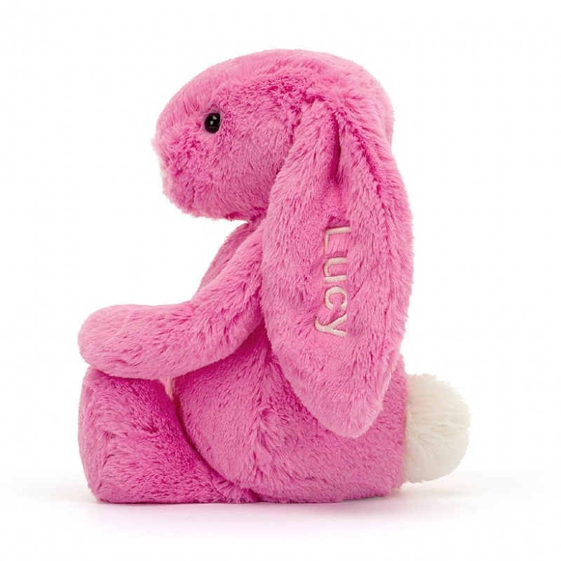 Jellycat Personalised Bashful Hot Pink Bunny Medium | OPXVE1473