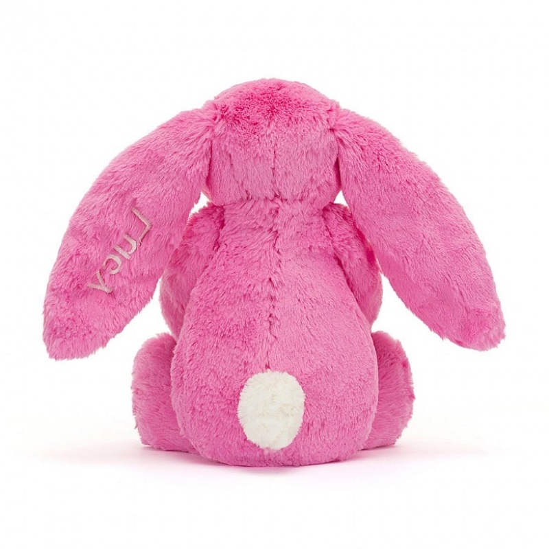 Jellycat Personalised Bashful Hot Pink Bunny Medium | OPXVE1473