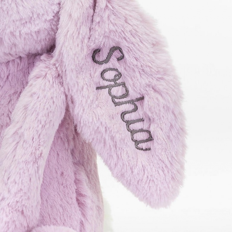 Jellycat Personalised Bashful Lilac Bunny Medium | VYTKR4063