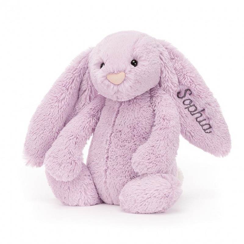 Jellycat Personalised Bashful Lilac Bunny Medium | VYTKR4063