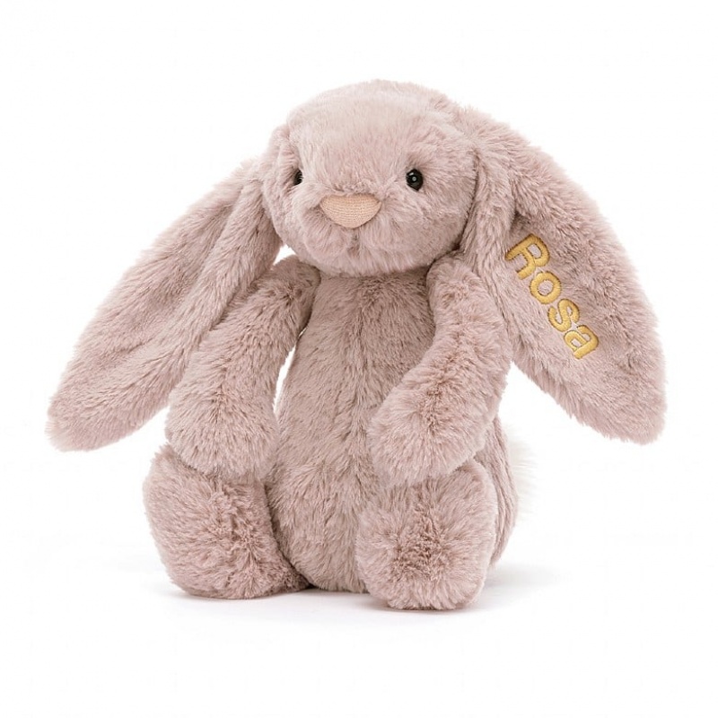 Jellycat Personalised Bashful Luxe Bunny Rosa Medium | FYVUX7641