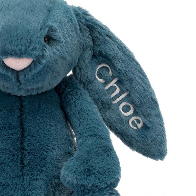 Jellycat Personalised Bashful Mineral Blue Bunny Medium | QIJFV2479