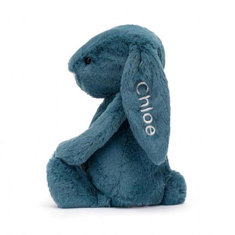 Jellycat Personalised Bashful Mineral Blue Bunny Medium | QIJFV2479