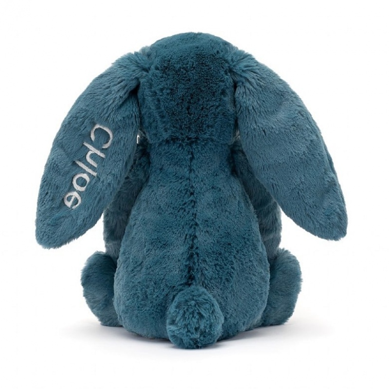 Jellycat Personalised Bashful Mineral Blue Bunny Medium | QIJFV2479