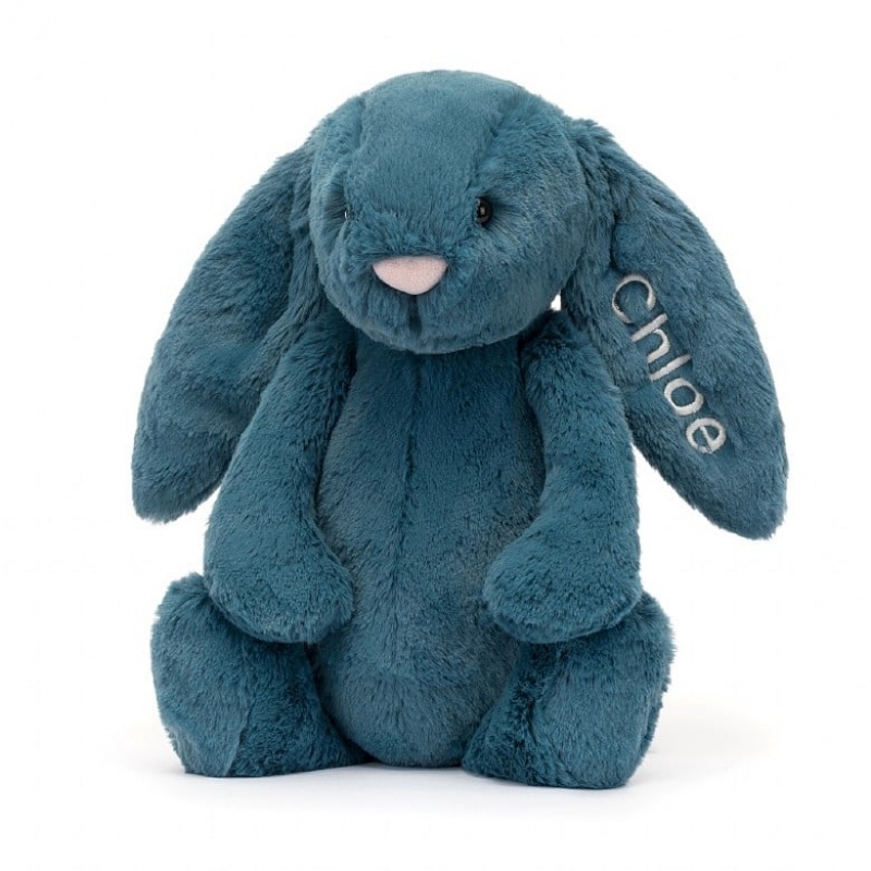 Jellycat Personalised Bashful Mineral Blue Bunny Medium | QIJFV2479