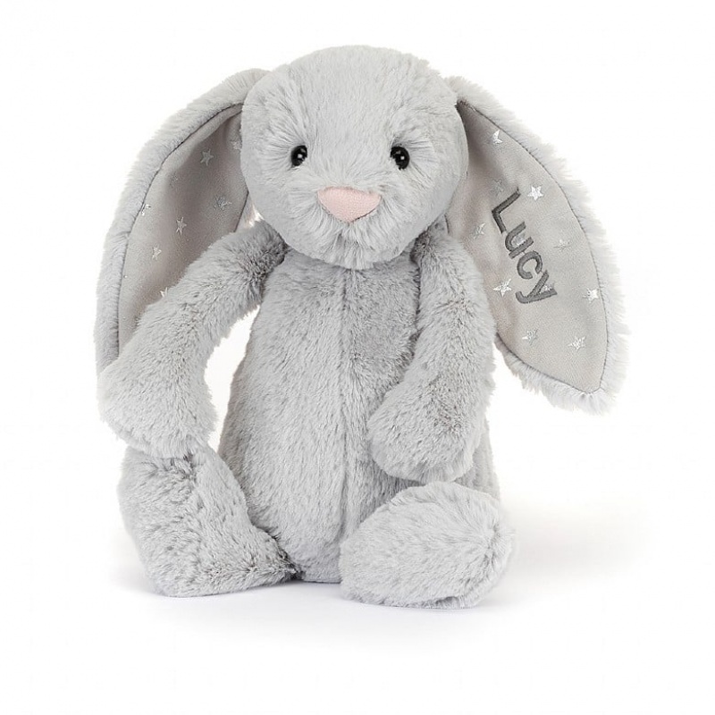 Jellycat Personalised Bashful Shimmer Bunny Medium | BPQYE9874