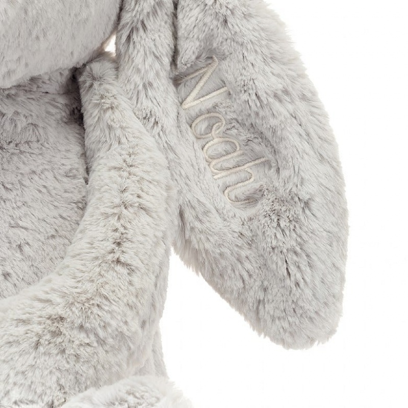 Jellycat Personalised Bashful Silver Bunny Huge | EWUJH7528