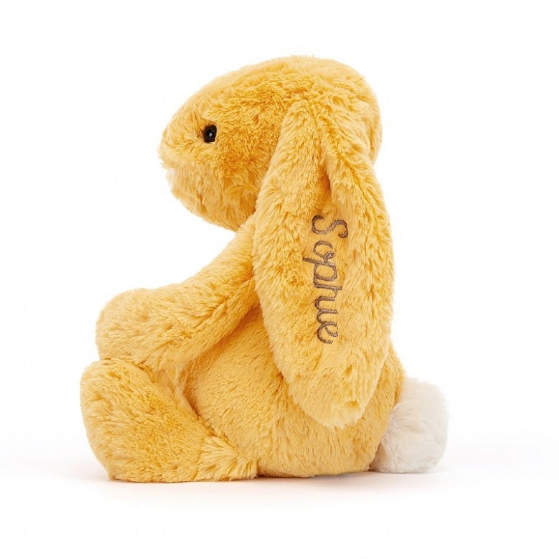 Jellycat Personalised Bashful Sunshine Bunny Medium | XJGOB0514