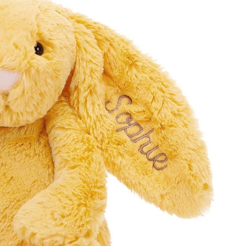 Jellycat Personalised Bashful Sunshine Bunny Medium | XJGOB0514