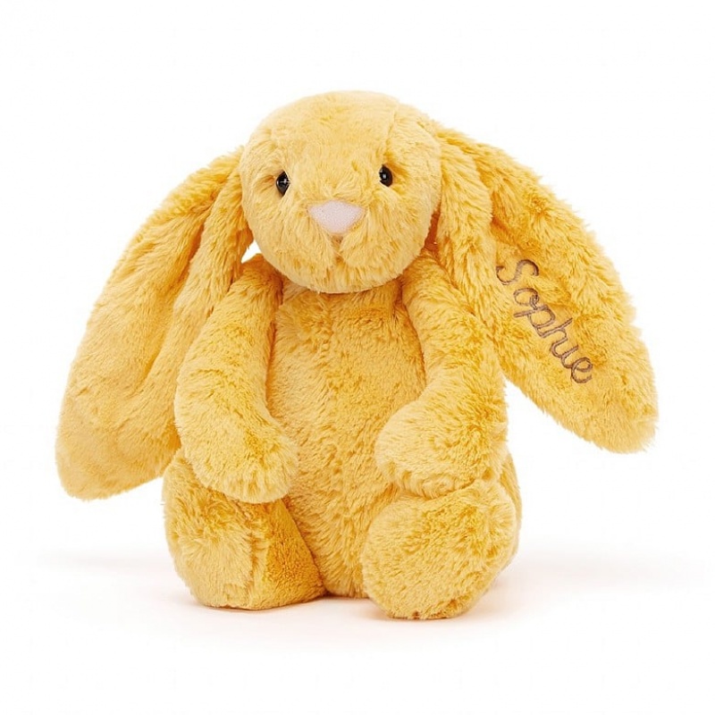 Jellycat Personalised Bashful Sunshine Bunny Medium | XJGOB0514