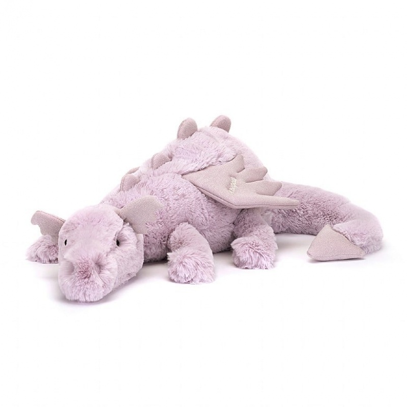 Jellycat Personalised Lavender Dragon Huge | MJOHI7019