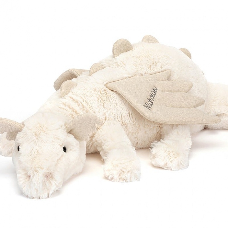 Jellycat Personalised Snow Dragon Huge | VCJUO5398