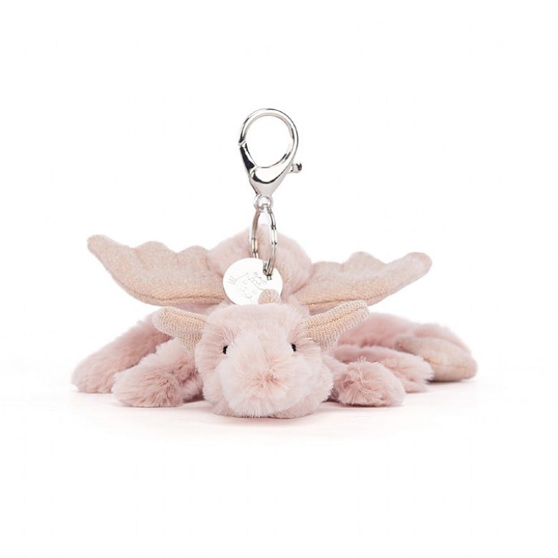 Jellycat Rose Dragon Bag Charm | ARYQF5982