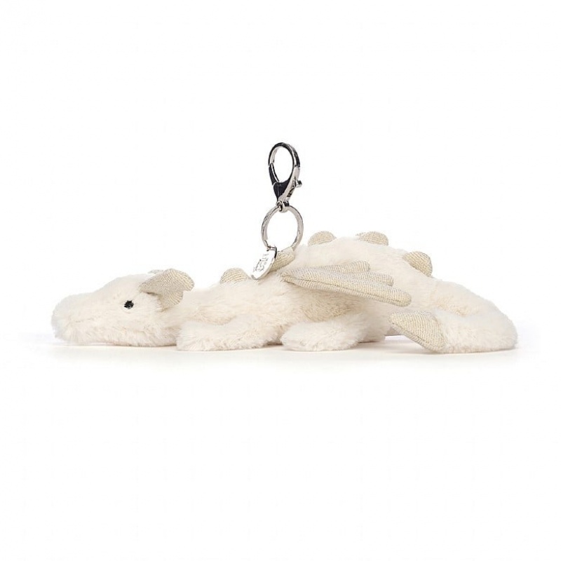 Jellycat Snow Dragon Bag Charm | VHDSX7410