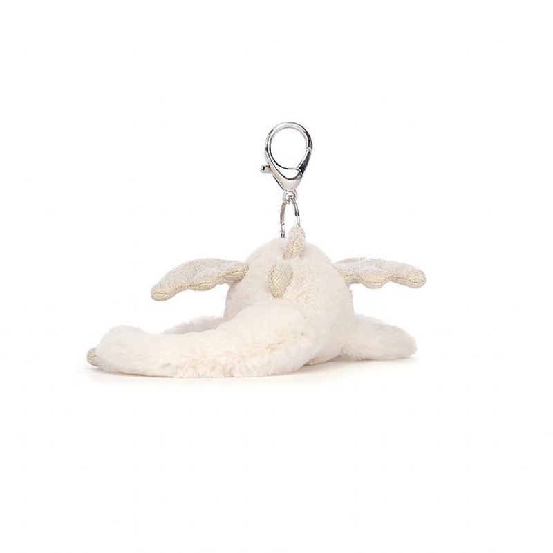 Jellycat Snow Dragon Bag Charm | VHDSX7410