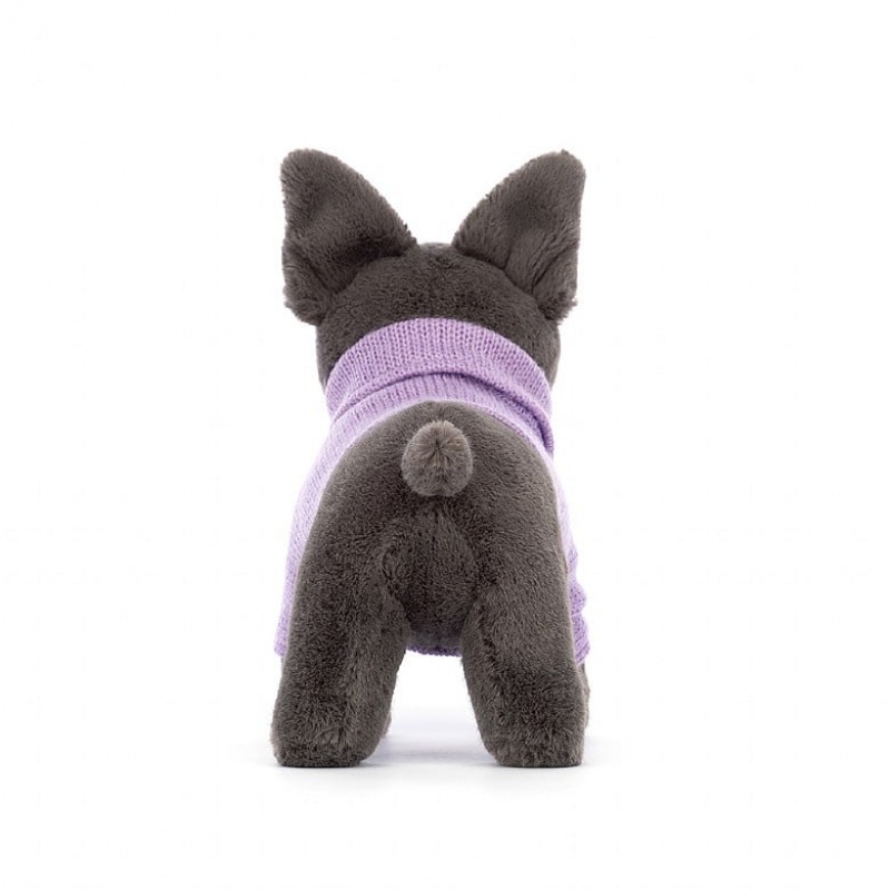 Jellycat Sweater French Bulldog Purple | BODFT4128