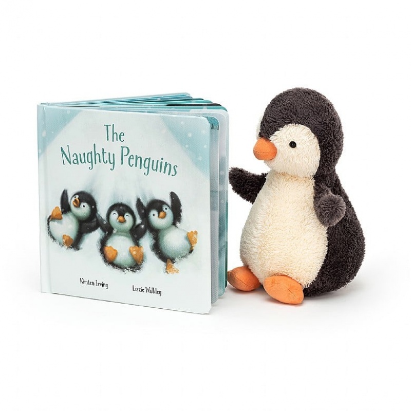 Jellycat The Naughty Penguins Book and Peanut Penguin Medium | FTBUO1942