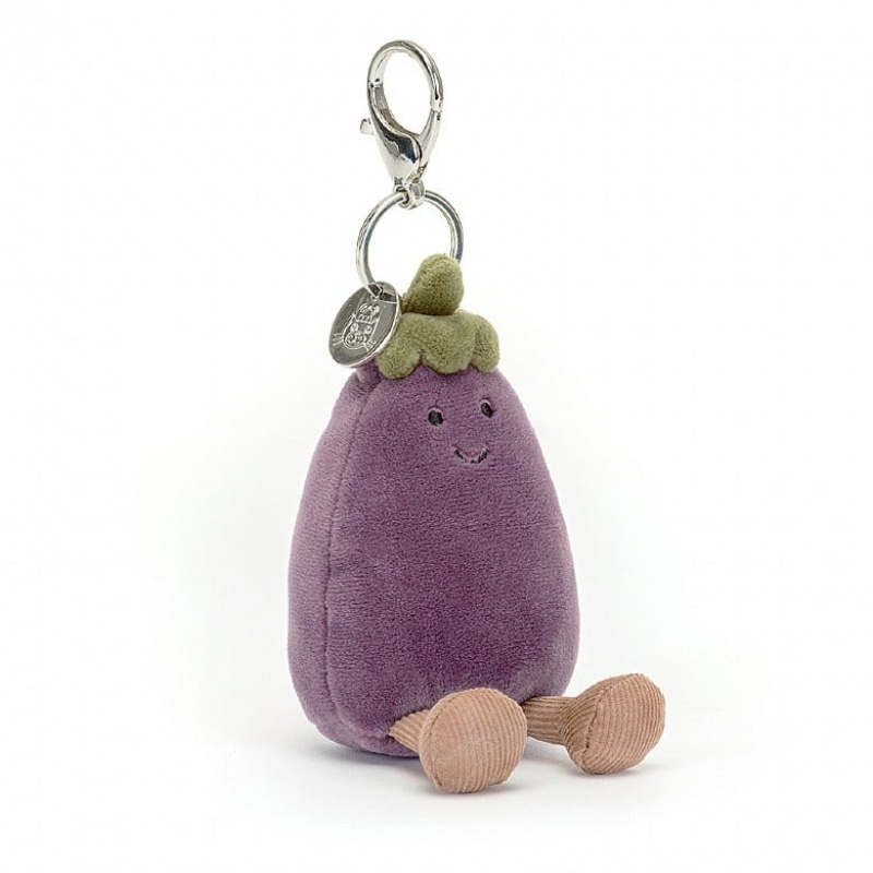 Jellycat Vivacious Aubergine Bag Charm | LJYEW8937